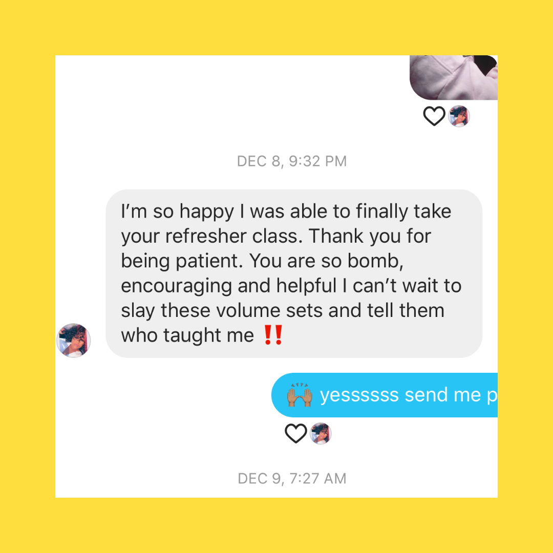 Lash Extension Refresher & Skill Refinement Session